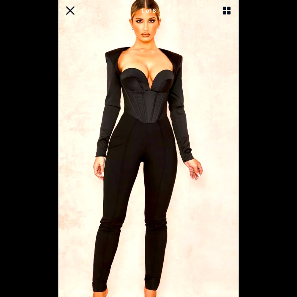 House Of CB Jumpsuit! Satin and Stretch crepe! Med